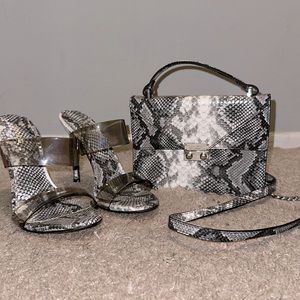 Purse and shoe set!! Express. Both only work once! Like new!! Shoe size 7